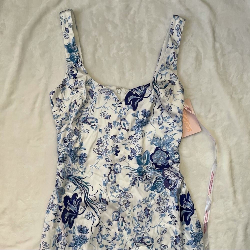 Missguided Floral Satin Dress